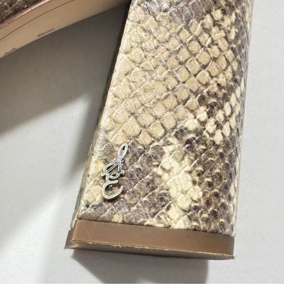 Sam Edelman | Women’s Block Heels Snakeskin Square Toe CODIE Boots Size 8 - Picture 11 of 17
